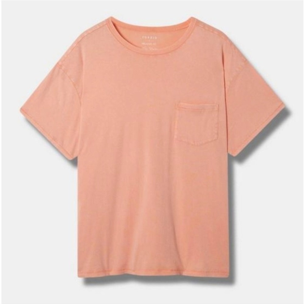 Torrid Relaxed Fit Orange Peach Short Sleeve Pocket Tee Shirt Plus Size‎ 3X